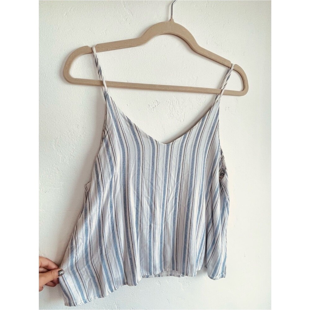 Final Touch Blue and White Striped Spaghetti Strap Cami